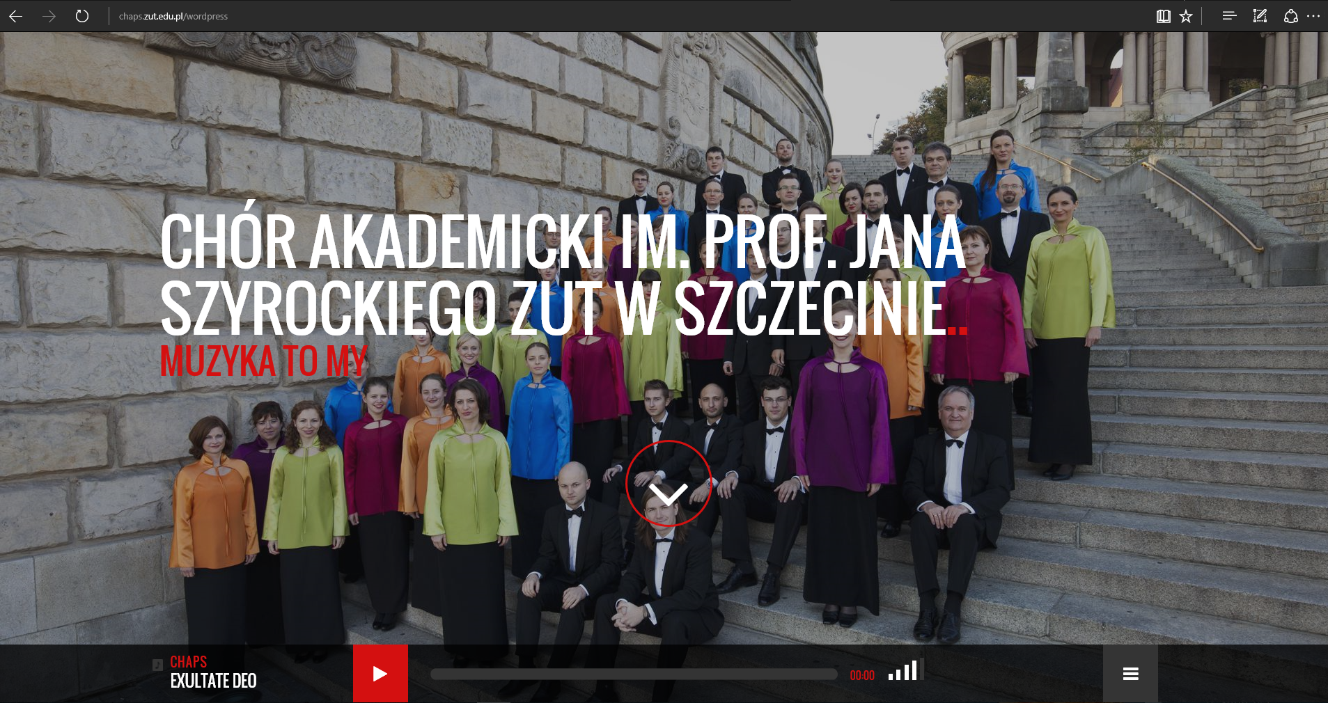 Z radością informujemy, że uruchomiliśmy nową stronę Chóru Akademickiego im. prof. Jana Szyrockiego ZUT w Szczecinie.
Strona z pewnością wymaga jeszcze wiele nakładu pracy, aby stała się pełna wyczekiwanych treści.

Na naszej stronie znajdują się już niektóre nagrania pochodzące z naszych płyt. Pojawią się oficjalne zdjęcia. Będzie można obejrzeć filmy. Prawdopodobnie najważniejszym elementem jest jednak lista nadchodzących koncertów. Zachęcamy do częstego sprawdzania jej zawartości.

Z chóralnym pozdrowieniem!… czytaj więcej